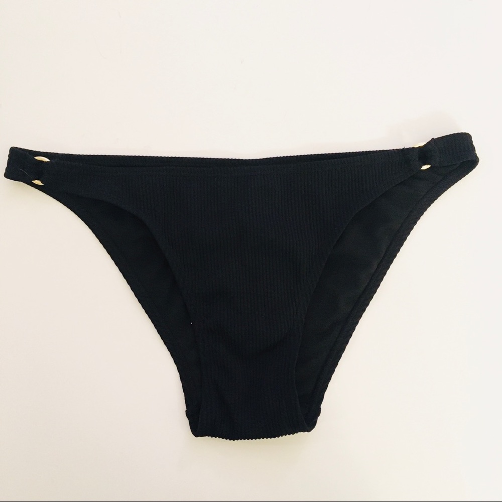 ⭐️ NWT Primark Black Ribbed Bikini Bottoms US 4 Swim